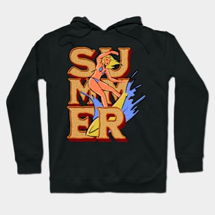 Retro Summer Surfer Girl Hoodie